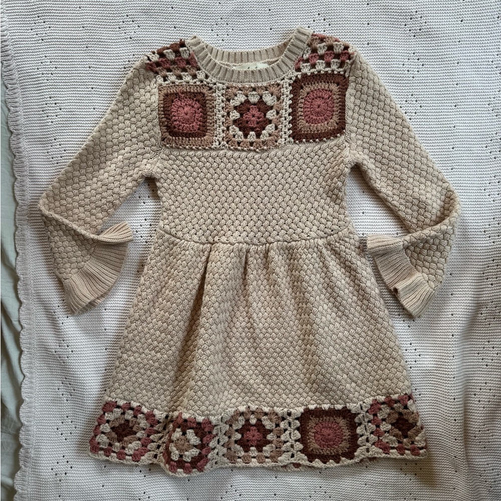 Crochet Long Sleeve Dress